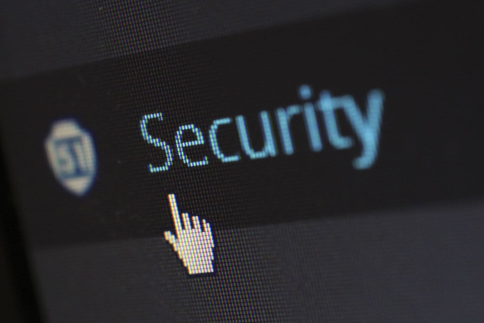 Pantalla de computadora mostrando la palabra seguridad